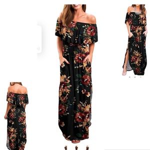 Cold shoulder maxi dress